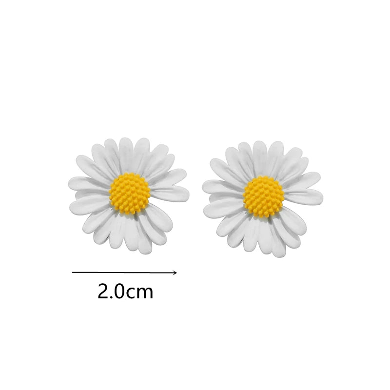 Simple Coffee Flower Drop Dangle Earrings for Women New Korean Fashion Jewelry Wedding Party Girl Elegant Jewelry Accessories
