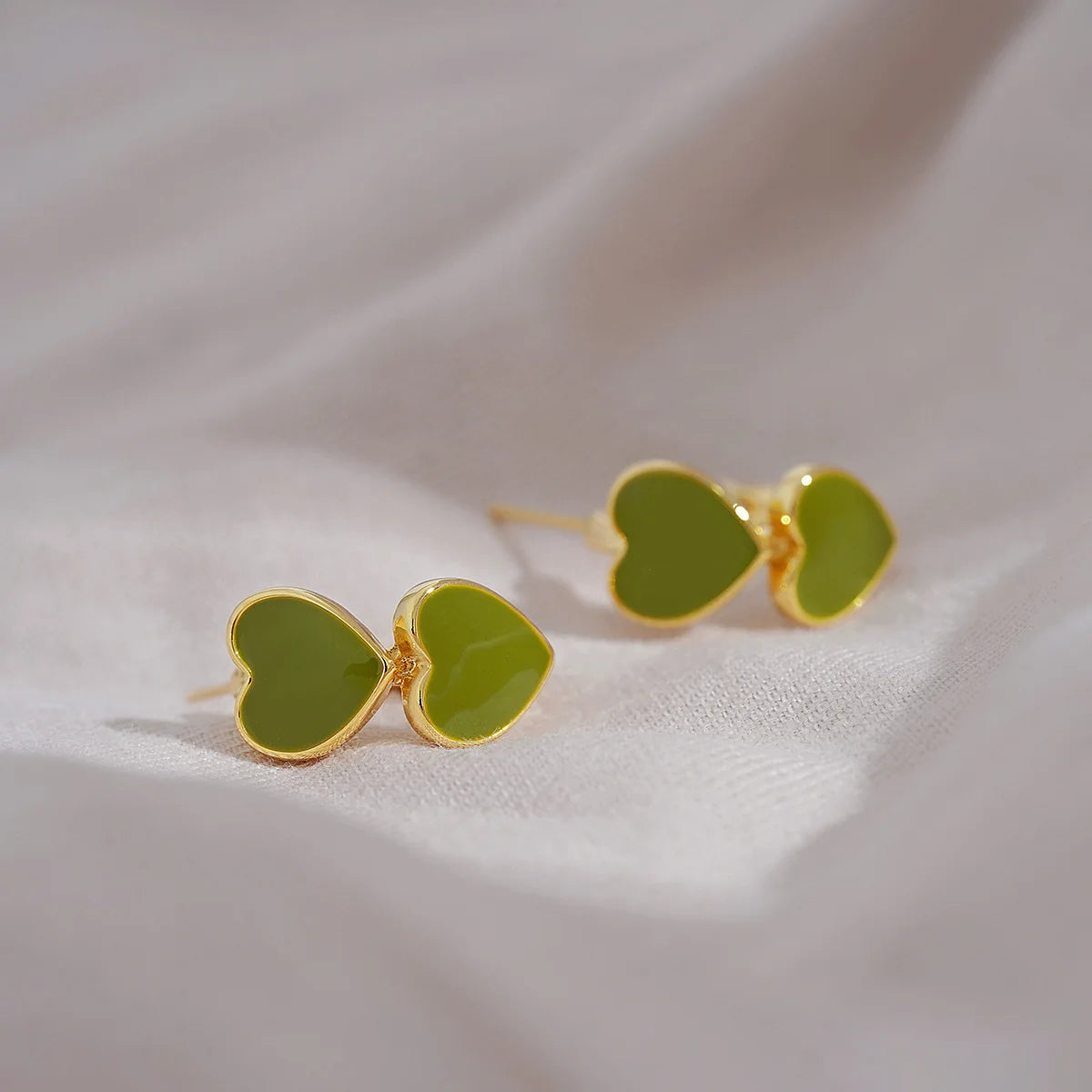 Green Flower Stud Earrings Crystal Dangle Earrings for Women Cute Zircon Flower Clip Light Luxury Casual Party Jewelry Gifts