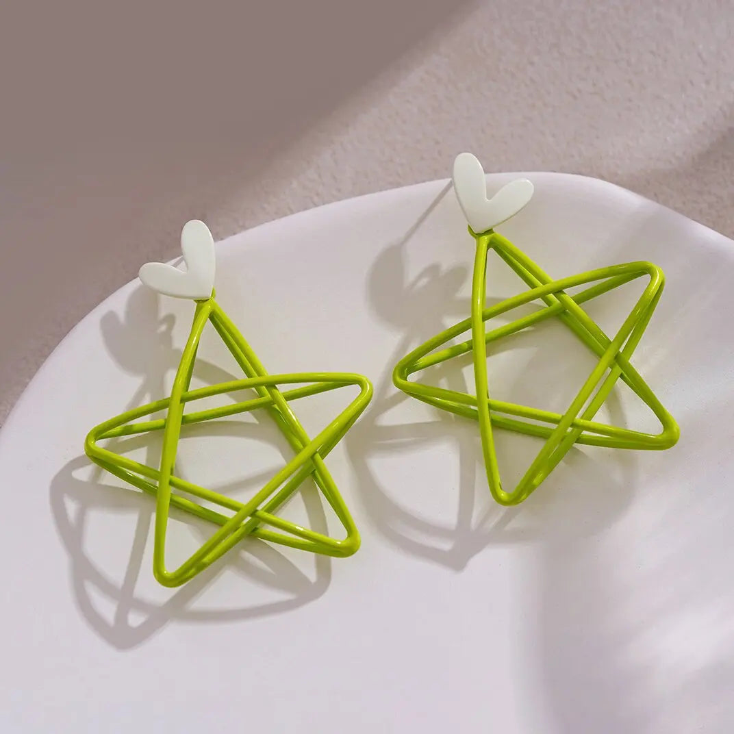 Green Flower Stud Earrings Crystal Dangle Earrings for Women Cute Zircon Flower Clip Light Luxury Casual Party Jewelry Gifts